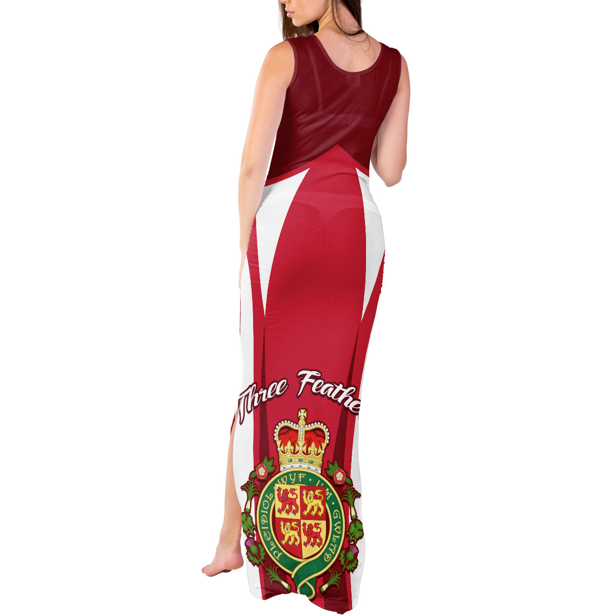 Wales Rugby Tank Maxi Dress Three Feathers Dragon 2023 World Cup - Wonder Print Shop