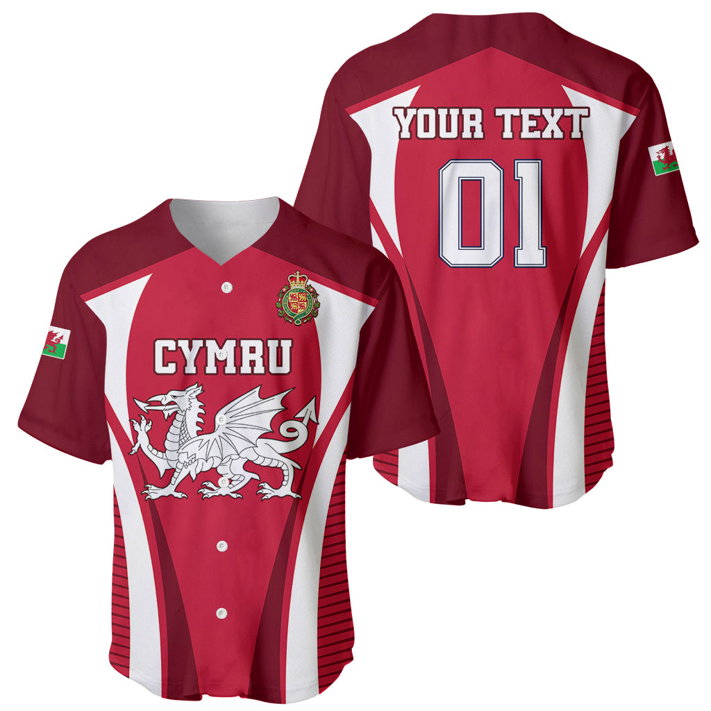 Custom Wales Rugby Baseball Jersey Three Feathers Dragon 2023 World Cup - Wonder Print Shop