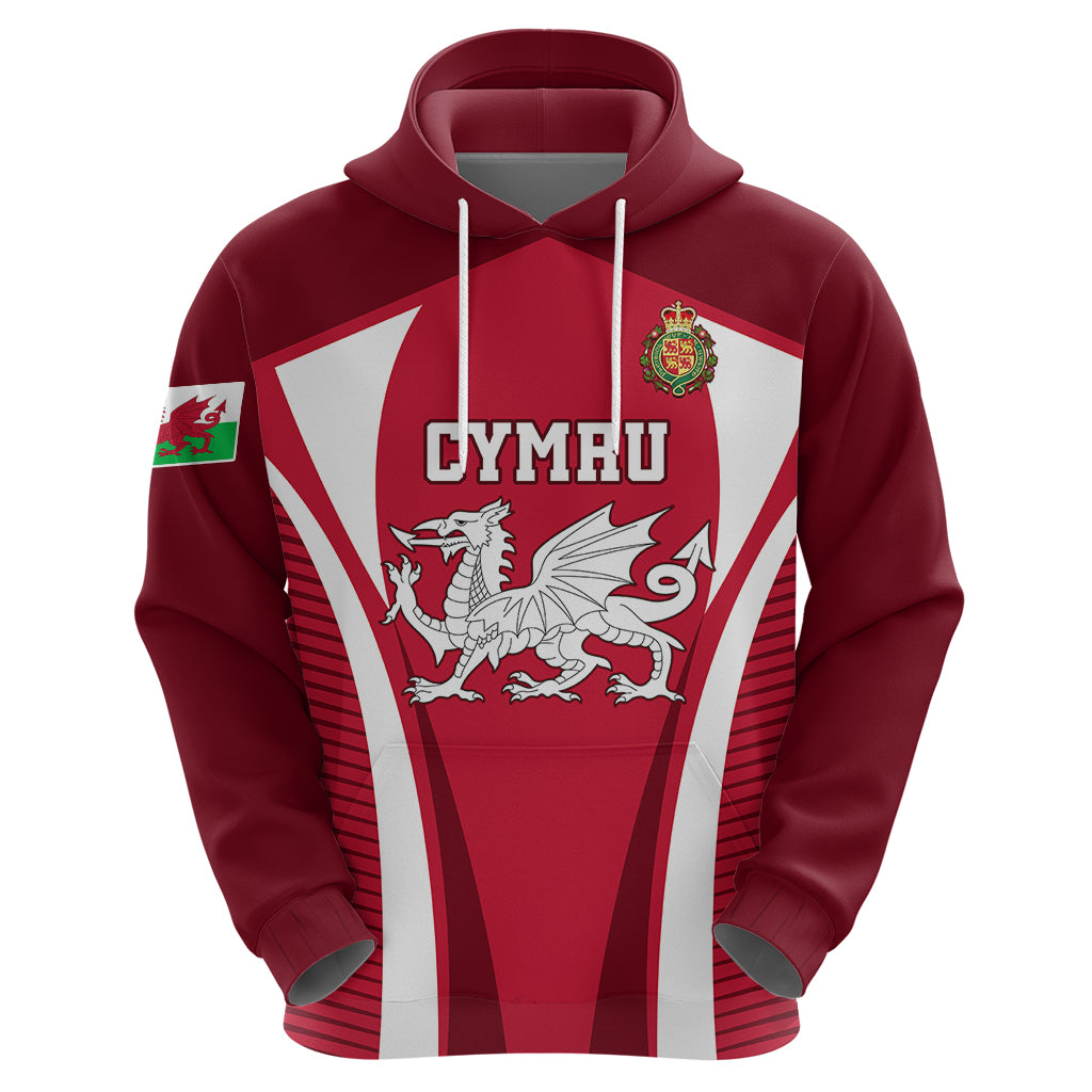 Custom Wales Rugby Hoodie Three Feathers Dragon 2023 World Cup - Wonder Print Shop