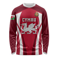 Custom Wales Rugby Long Sleeve Shirt Three Feathers Dragon 2023 World Cup LT01