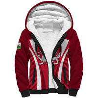Custom Wales Rugby Sherpa Hoodie Three Feathers Dragon 2023 World Cup - Wonder Print Shop