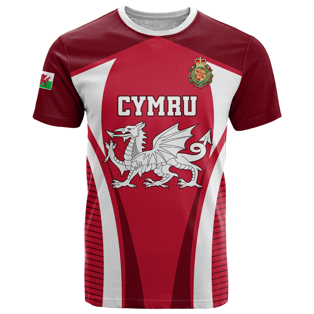 Custom Wales Rugby T Shirt Three Feathers Dragon 2023 World Cup - Wonder Print Shop