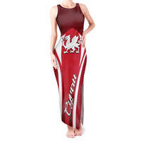 Custom Wales Rugby Tank Maxi Dress Three Feathers Dragon 2023 World Cup - Wonder Print Shop