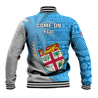 Fiji Rugby Baseball Jacket Come On Fijian Tapa Pattern - Wonder Print Shop