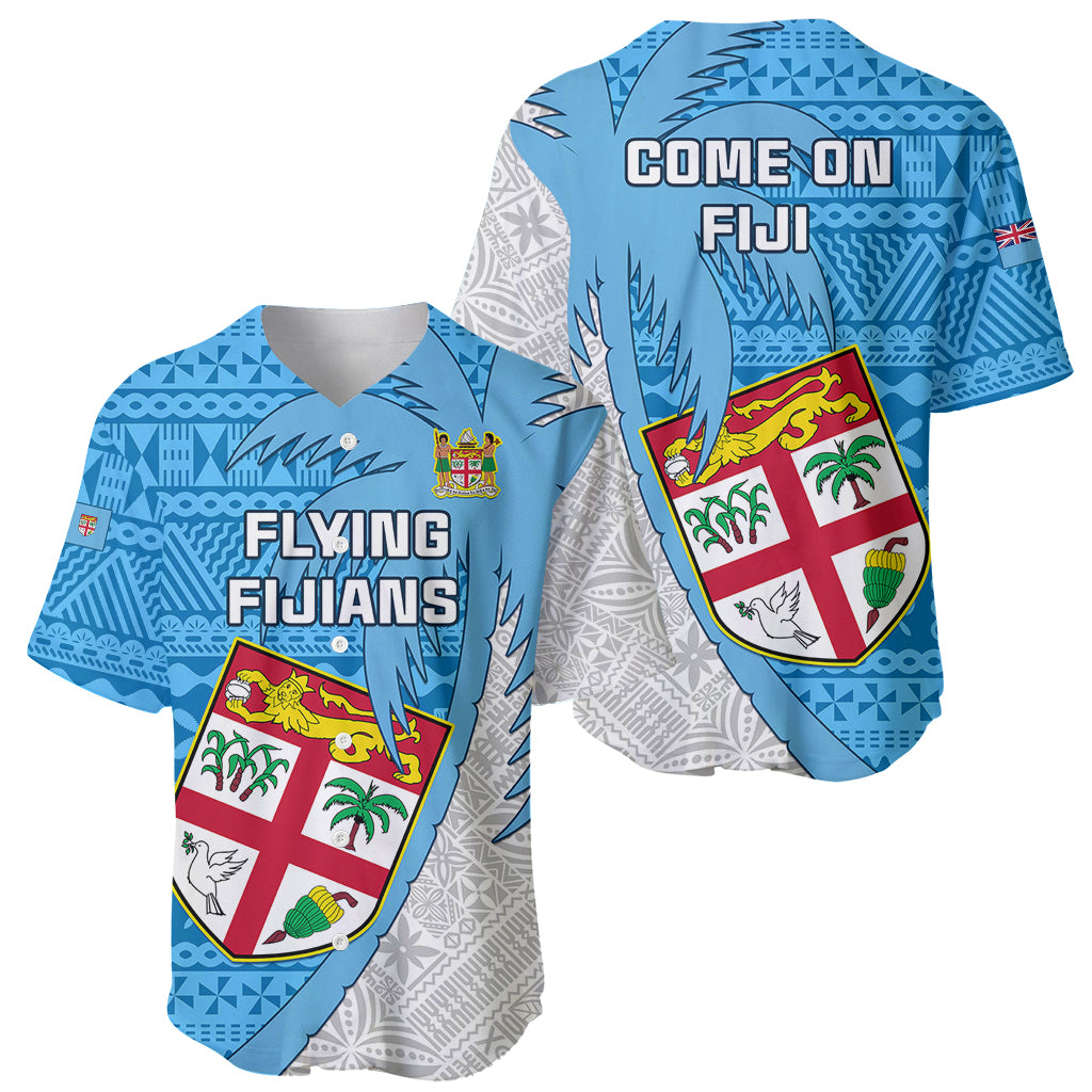 Fiji Rugby Baseball Jersey Come On Fijian Tapa Pattern - Wonder Print Shop
