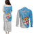 Fiji Rugby Couples Matching Puletasi Dress and Long Sleeve Button Shirts Come On Fijian Tapa Pattern - Wonder Print Shop