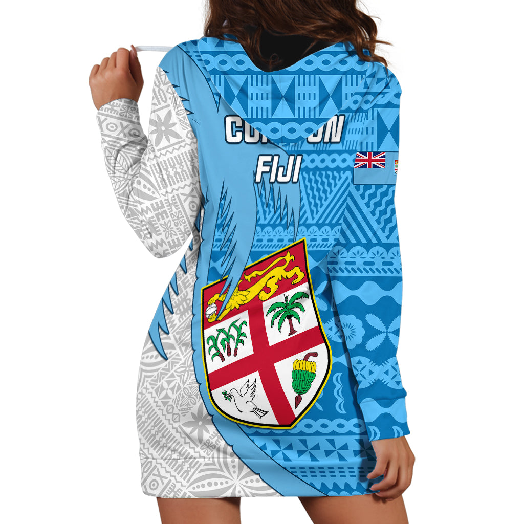 Fiji Rugby Hoodie Dress Come On Fijian Tapa Pattern - Wonder Print Shop