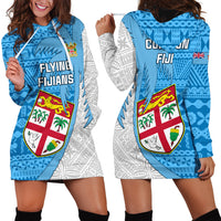 Fiji Rugby Hoodie Dress Come On Fijian Tapa Pattern - Wonder Print Shop