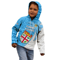 Fiji Rugby Kid Hoodie Come On Fijian Tapa Pattern - Wonder Print Shop