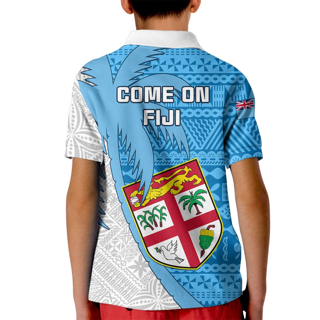Fiji Rugby Kid Polo Shirt Come On Fijian Tapa Pattern - Wonder Print Shop