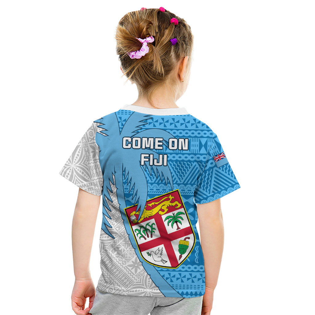 Fiji Rugby Kid T Shirt Come On Fijian Tapa Pattern - Wonder Print Shop