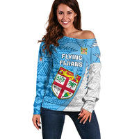 Fiji Rugby Off Shoulder Sweater Come On Fijian Tapa Pattern - Wonder Print Shop
