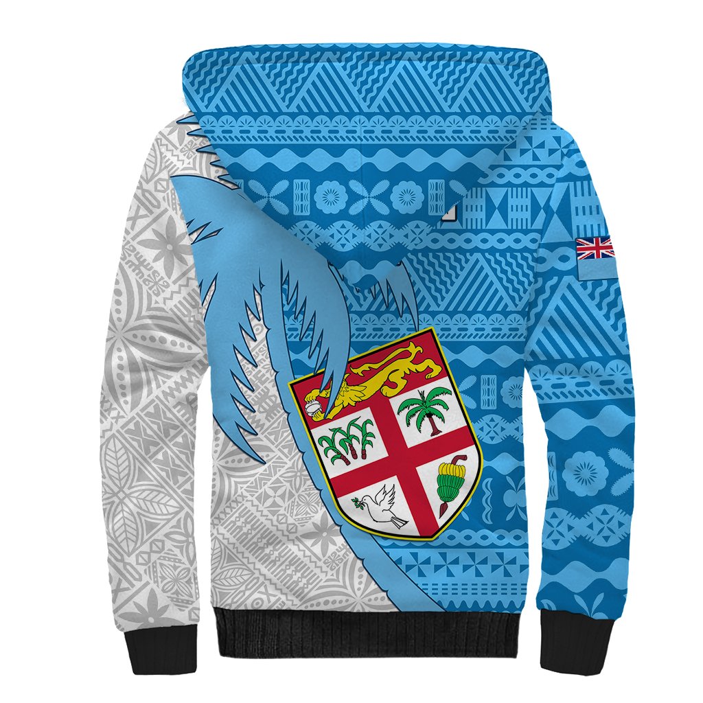 Fiji Rugby Sherpa Hoodie Come On Fijian Tapa Pattern - Wonder Print Shop