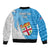 Fiji Rugby Sleeve Zip Bomber Jacket Come On Fijian Tapa Pattern - Wonder Print Shop