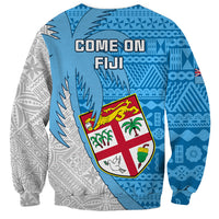Fiji Rugby Sweatshirt Come On Fijian Tapa Pattern - Wonder Print Shop