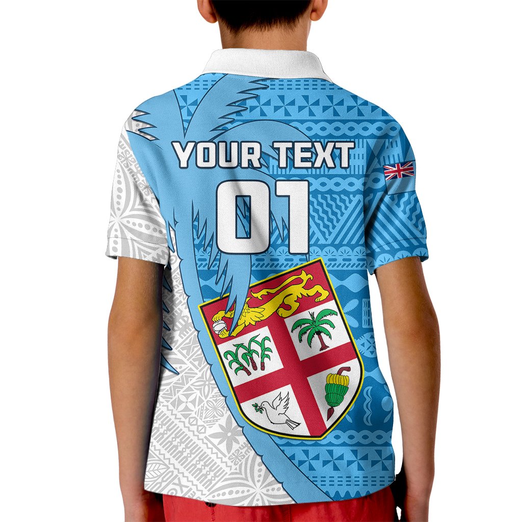 Custom Fiji Rugby Kid Polo Shirt Come On Fijian Tapa Pattern - Wonder Print Shop