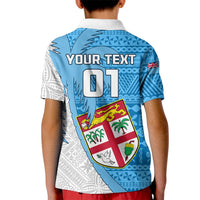 Custom Fiji Rugby Kid Polo Shirt Come On Fijian Tapa Pattern - Wonder Print Shop