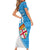 Custom Fiji Rugby Short Sleeve Bodycon Dress Come On Fijian Tapa Pattern - Wonder Print Shop