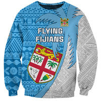 Custom Fiji Rugby Sweatshirt Come On Fijian Tapa Pattern - Wonder Print Shop