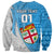 Custom Fiji Rugby Sweatshirt Come On Fijian Tapa Pattern - Wonder Print Shop