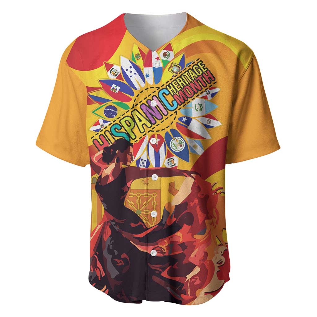 Hispanic Heritage Month Baseball Jersey Espana Flamenco - Wonder Print Shop