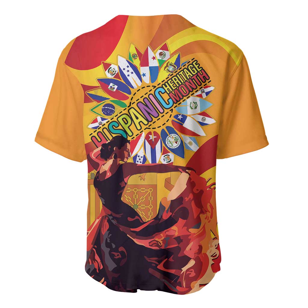 Hispanic Heritage Month Baseball Jersey Espana Flamenco - Wonder Print Shop