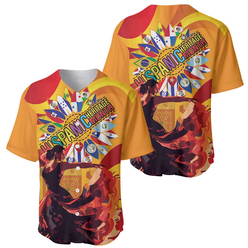 Hispanic Heritage Month Baseball Jersey Espana Flamenco - Wonder Print Shop