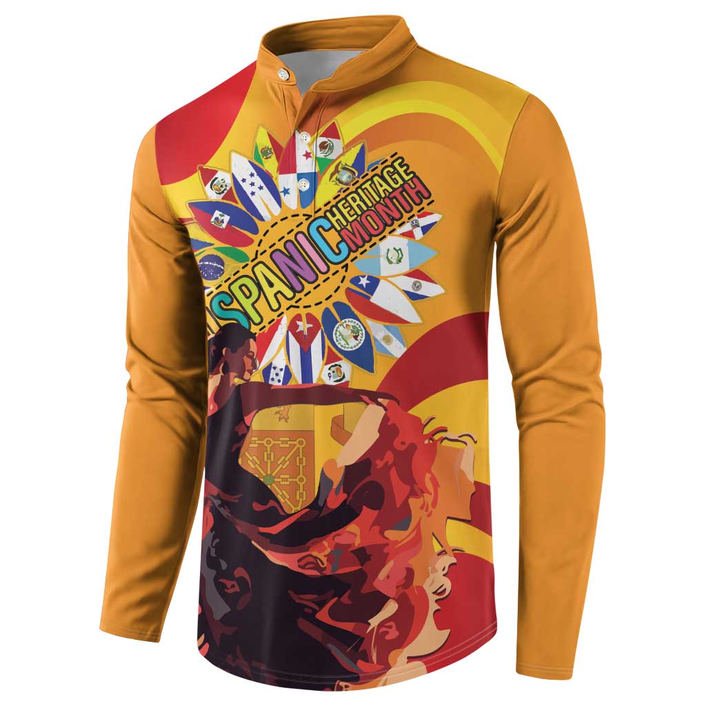 Hispanic Heritage Month Button Sweatshirt Espana Flamenco - Wonder Print Shop