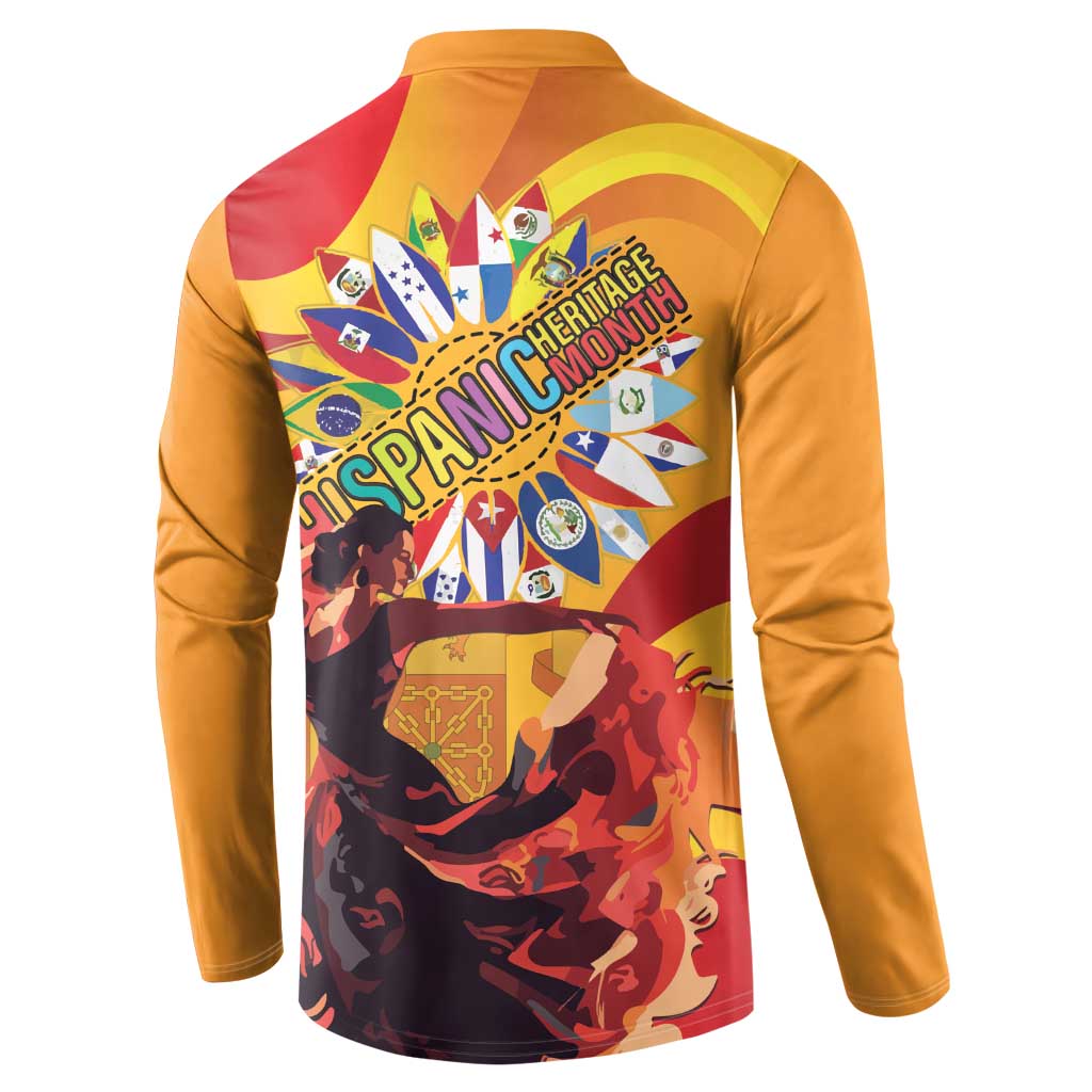 Hispanic Heritage Month Button Sweatshirt Espana Flamenco - Wonder Print Shop