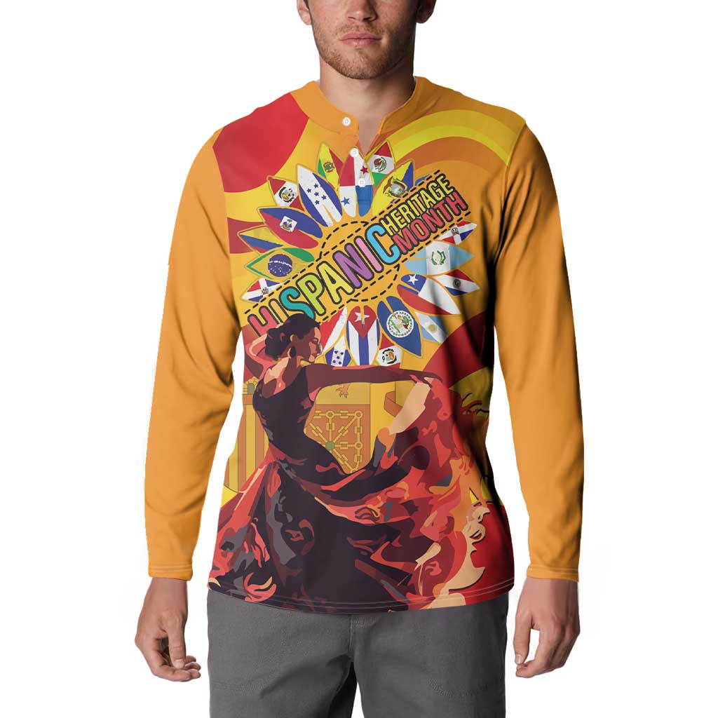 Hispanic Heritage Month Button Sweatshirt Espana Flamenco - Wonder Print Shop