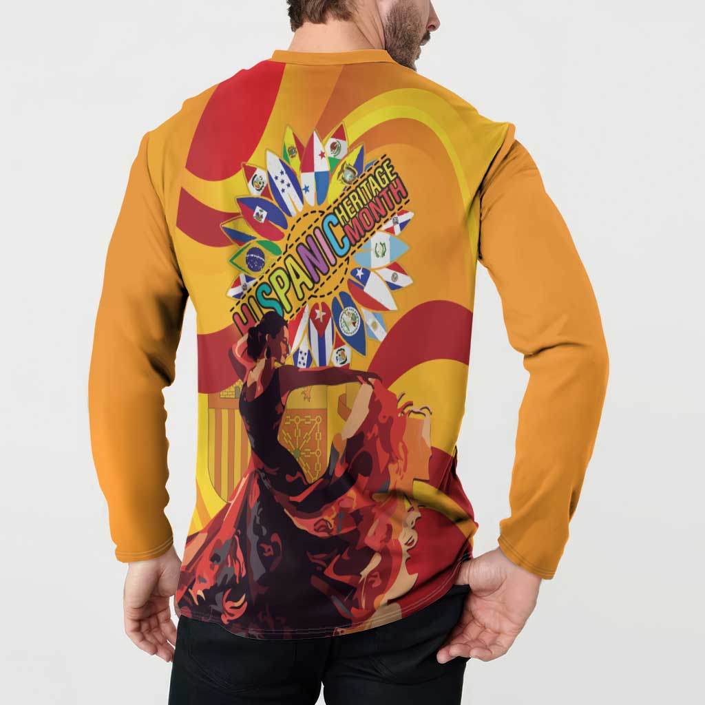 Hispanic Heritage Month Button Sweatshirt Espana Flamenco - Wonder Print Shop