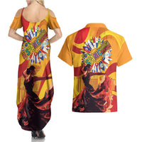 Hispanic Heritage Month Couples Matching Summer Maxi Dress and Hawaiian Shirt Espana Flamenco - Wonder Print Shop