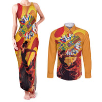 Hispanic Heritage Month Couples Matching Tank Maxi Dress and Long Sleeve Button Shirt Espana Flamenco - Wonder Print Shop