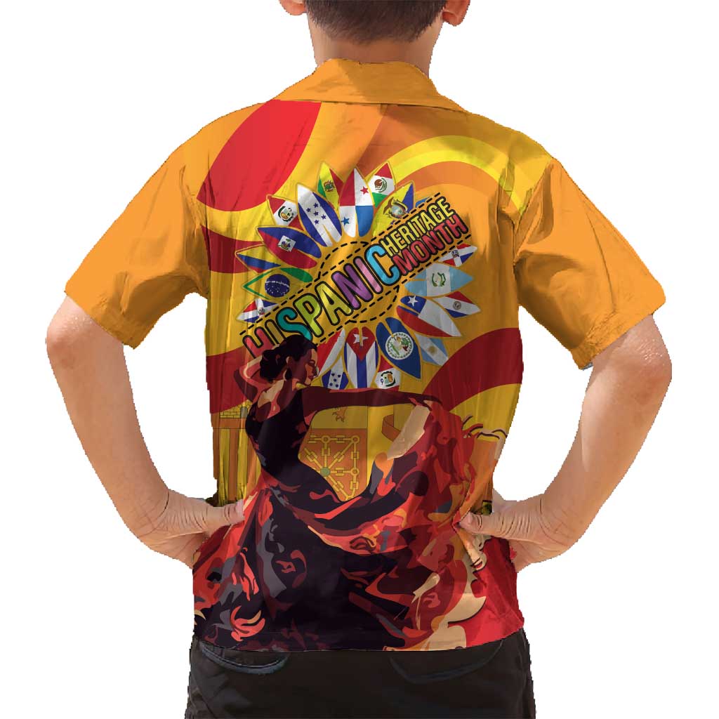 Hispanic Heritage Month Family Matching Long Sleeve Bodycon Dress and Hawaiian Shirt Espana Flamenco - Wonder Print Shop