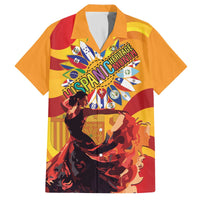 Hispanic Heritage Month Family Matching Off The Shoulder Long Sleeve Dress and Hawaiian Shirt Espana Flamenco - Wonder Print Shop