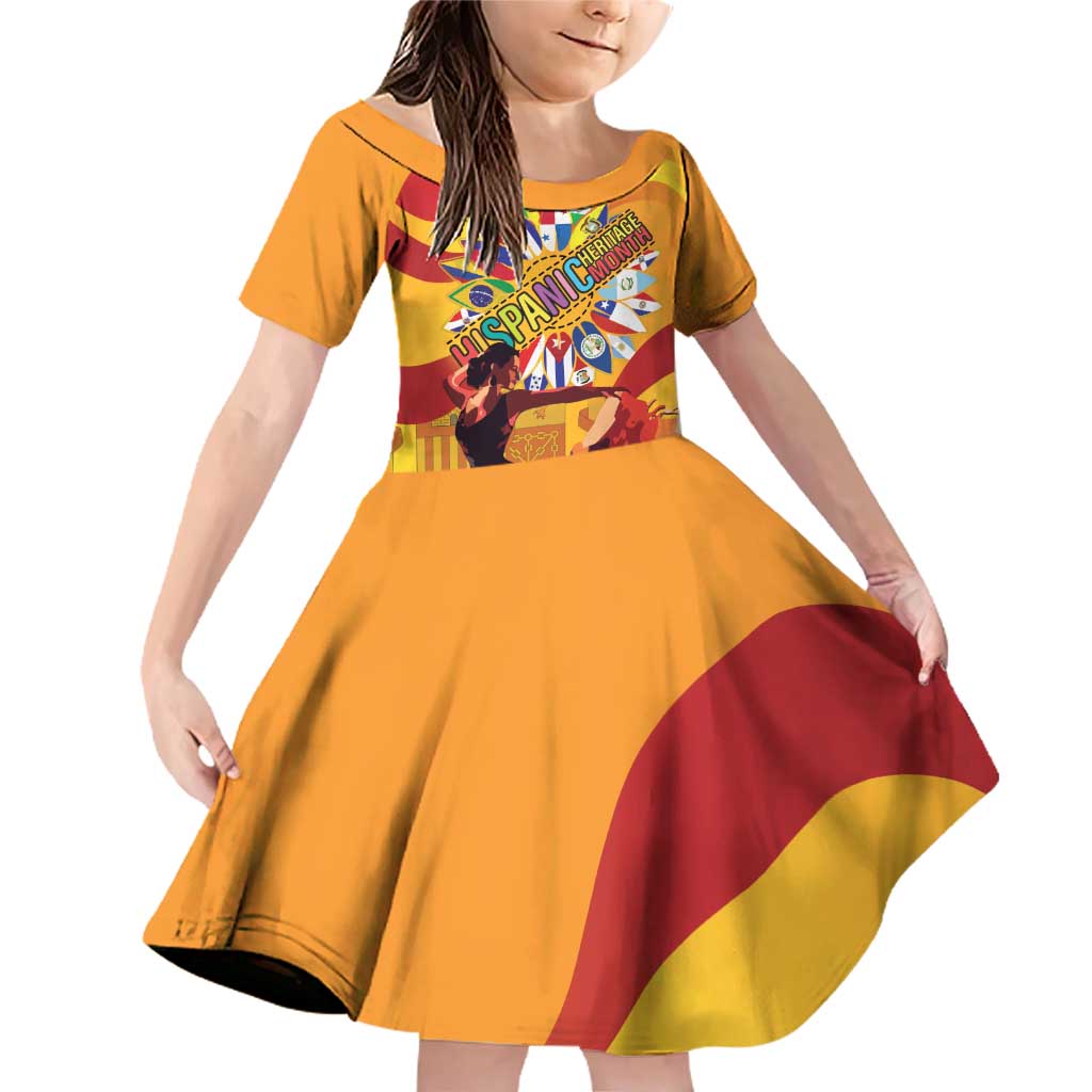 Hispanic Heritage Month Family Matching Off Shoulder Short Dress and Hawaiian Shirt Espana Flamenco - Wonder Print Shop