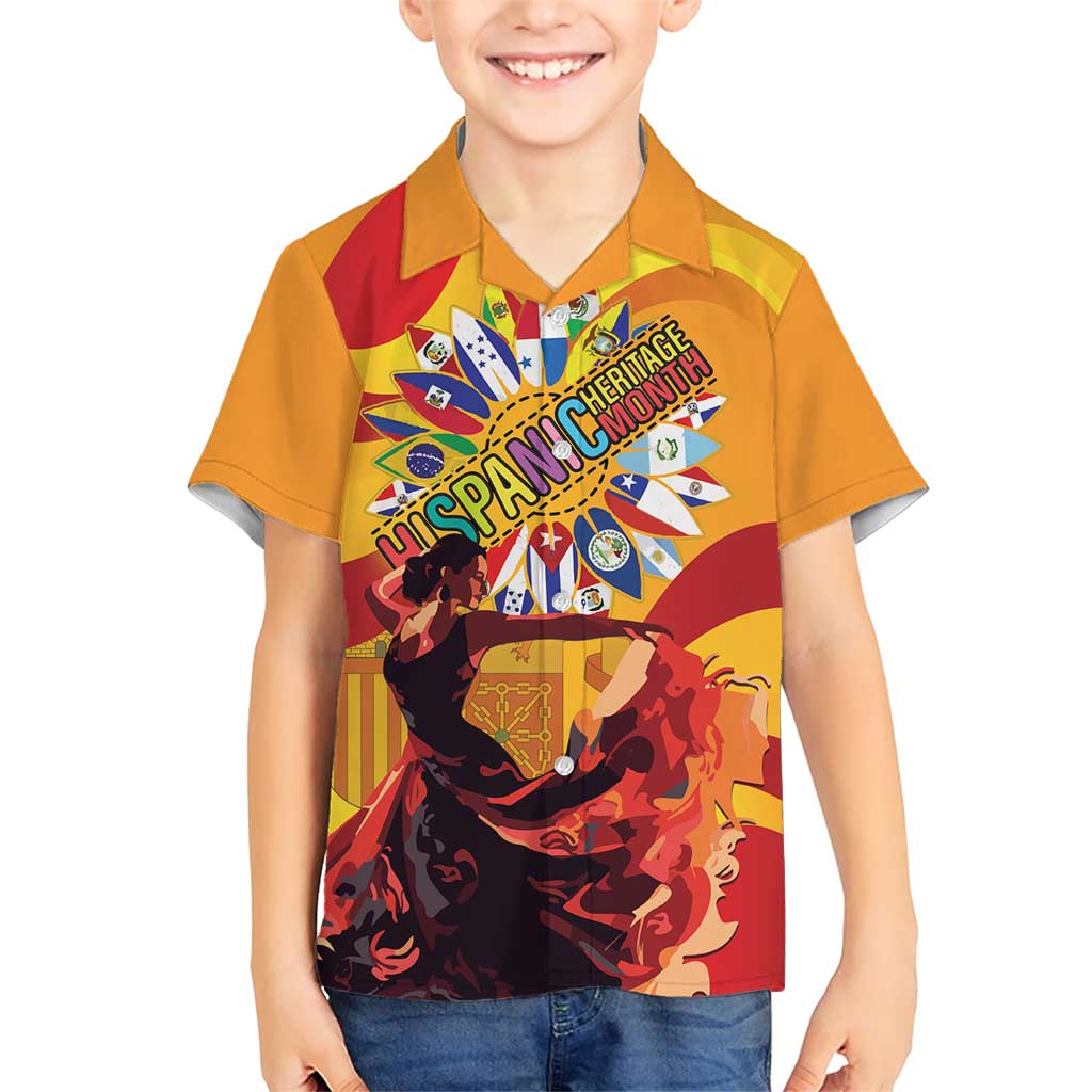 Hispanic Heritage Month Family Matching Short Sleeve Bodycon Dress and Hawaiian Shirt Espana Flamenco - Wonder Print Shop