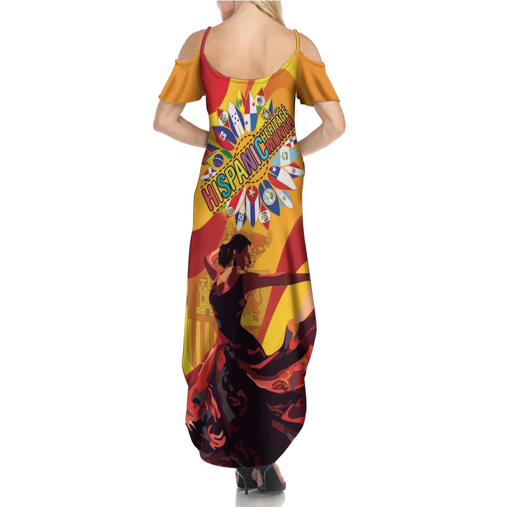 Hispanic Heritage Month Family Matching Summer Maxi Dress and Hawaiian Shirt Espana Flamenco - Wonder Print Shop