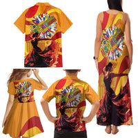 Hispanic Heritage Month Family Matching Tank Maxi Dress and Hawaiian Shirt Espana Flamenco - Wonder Print Shop