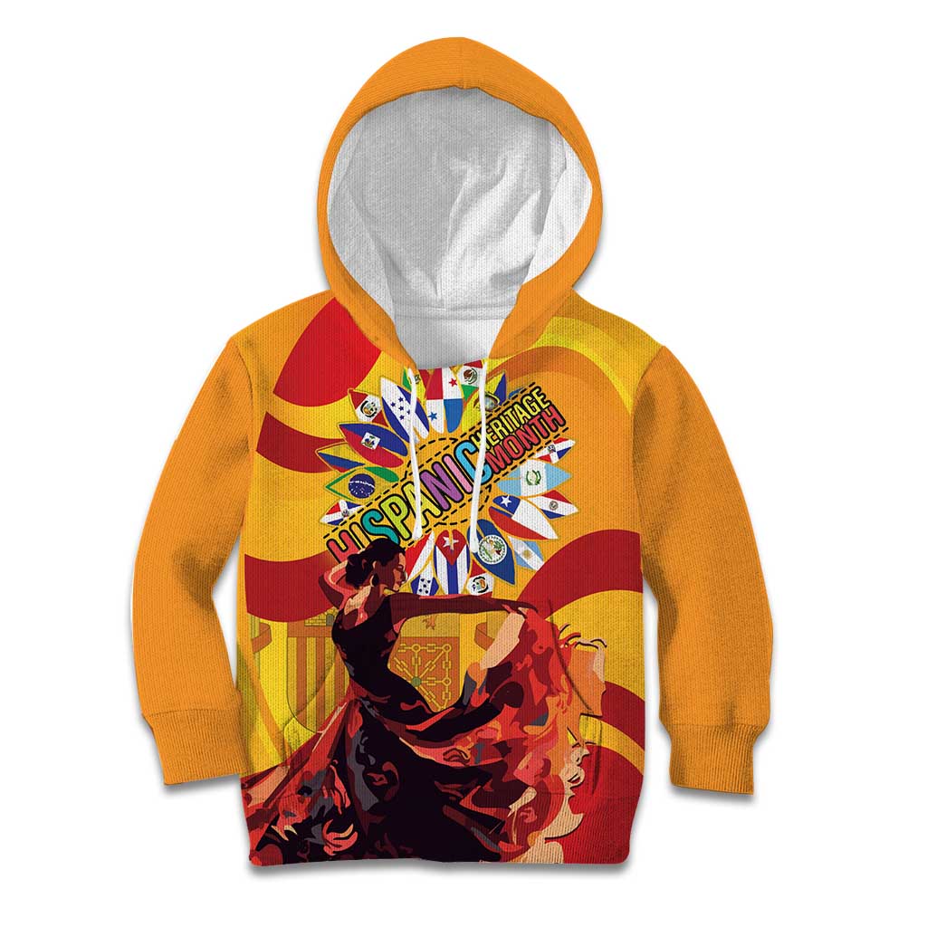 Hispanic Heritage Month Kid Hoodie Espana Flamenco - Wonder Print Shop