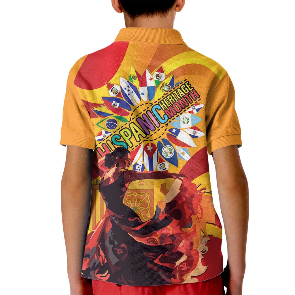 Hispanic Heritage Month Kid Polo Shirt Espana Flamenco - Wonder Print Shop