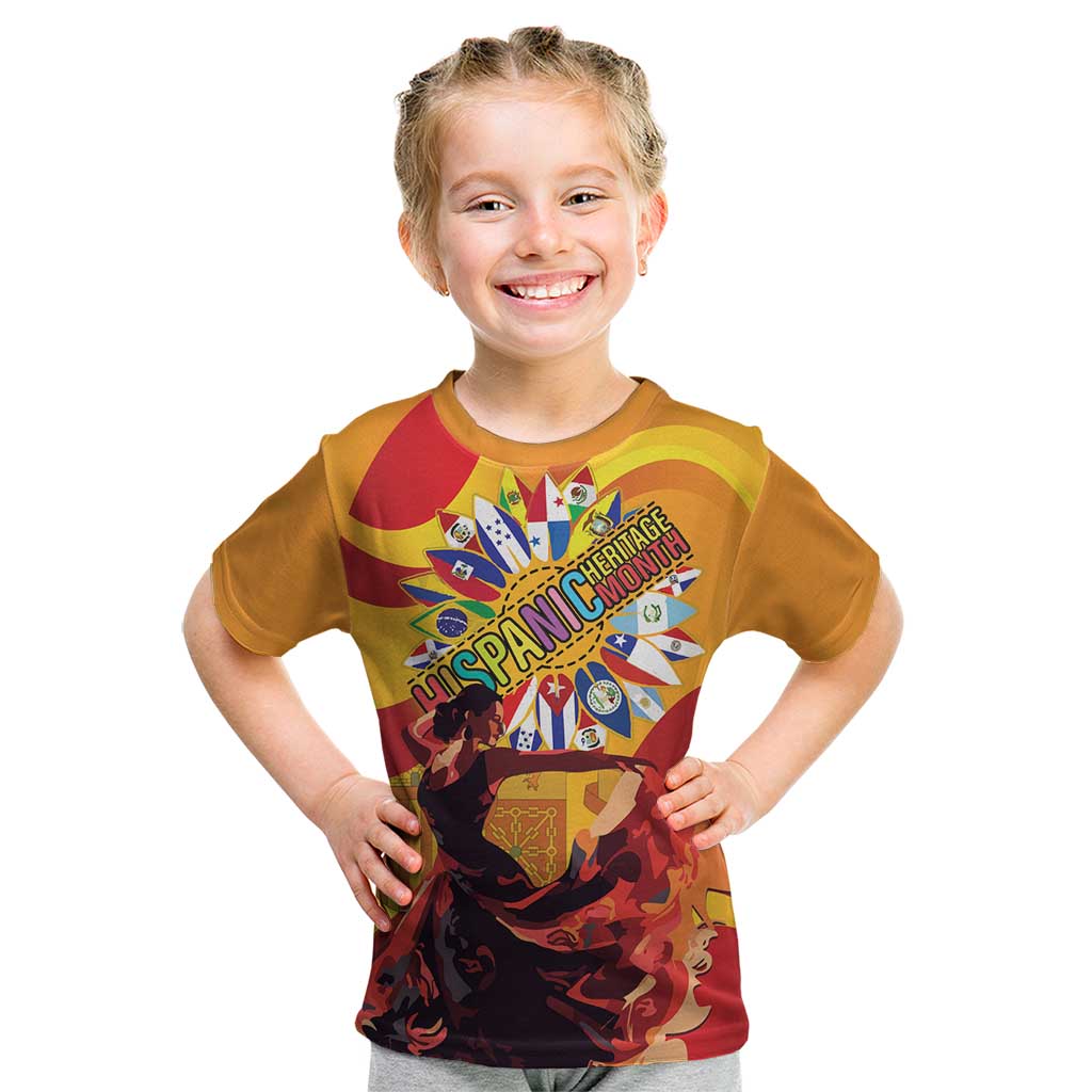 Hispanic Heritage Month Kid T Shirt Espana Flamenco - Wonder Print Shop