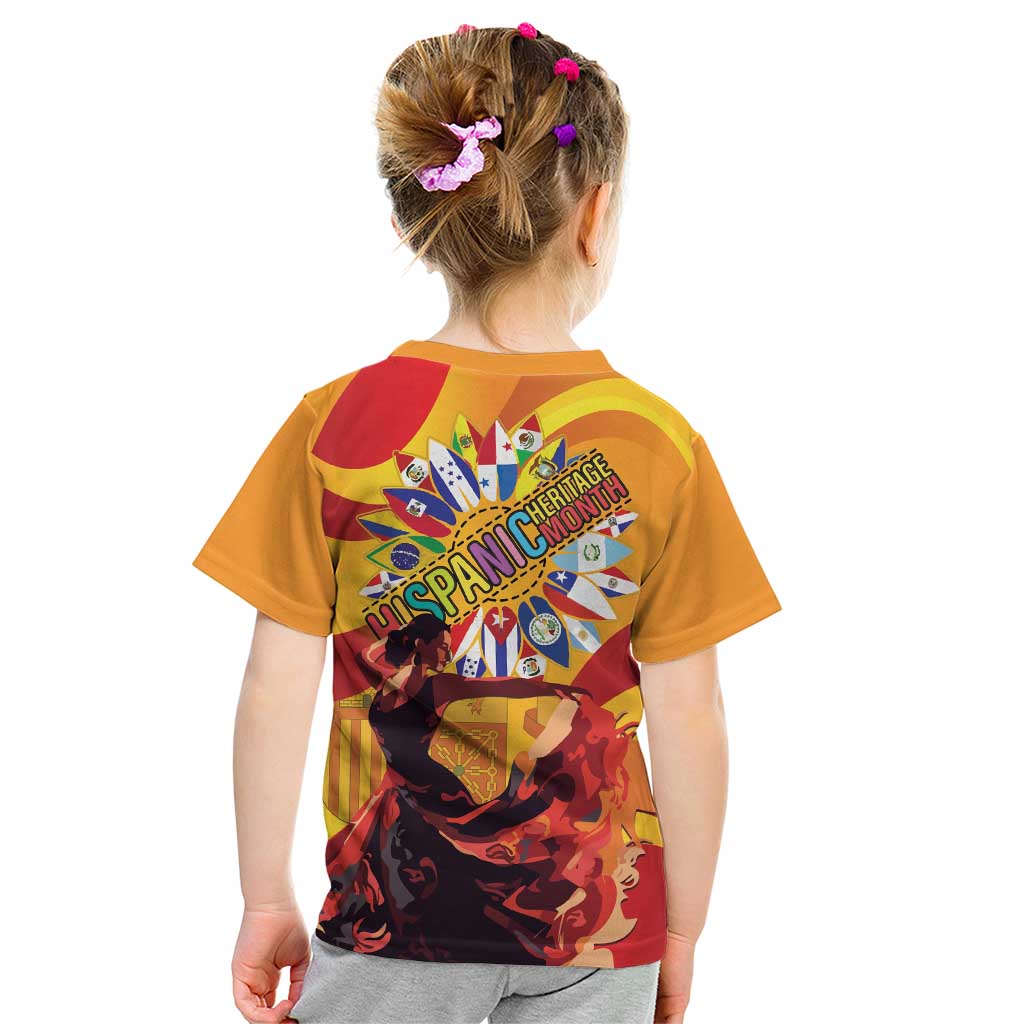 Hispanic Heritage Month Kid T Shirt Espana Flamenco - Wonder Print Shop