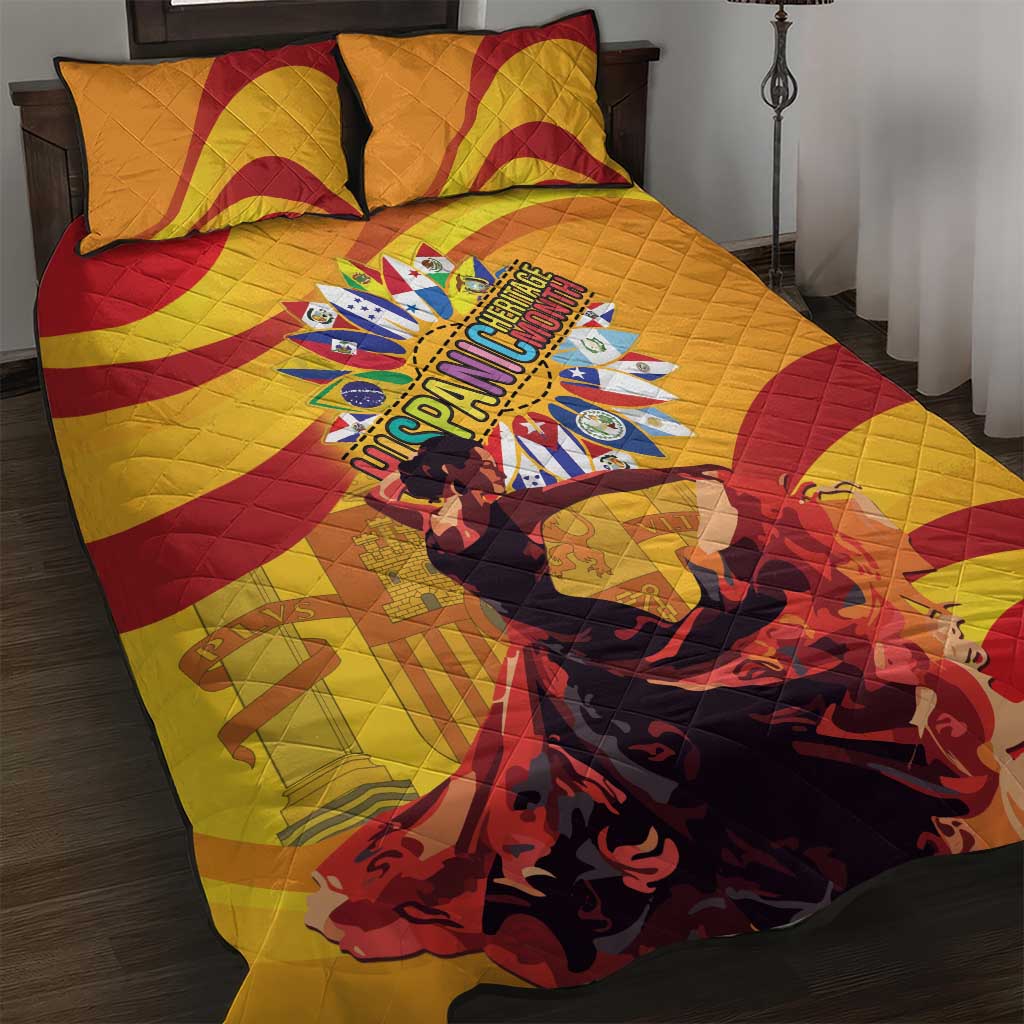 Hispanic Heritage Month Quilt Bed Set Espana Flamenco - Wonder Print Shop