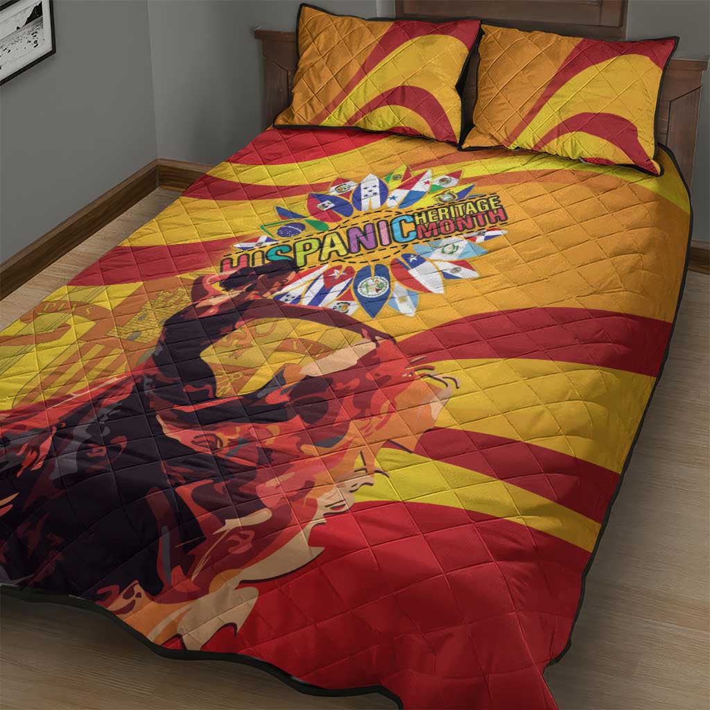 Hispanic Heritage Month Quilt Bed Set Espana Flamenco - Wonder Print Shop