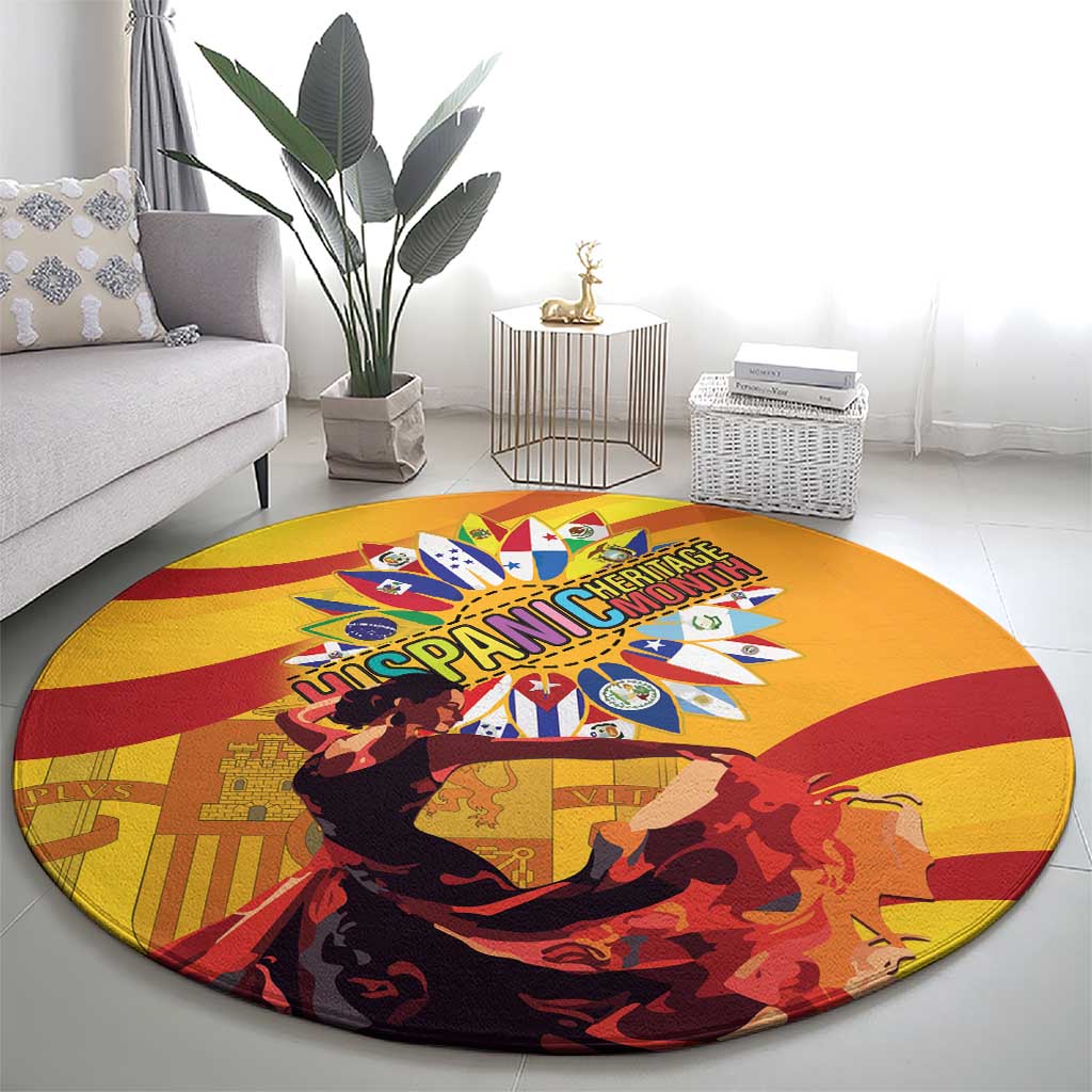 Hispanic Heritage Month Round Carpet Espana Flamenco