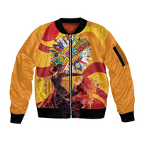 Hispanic Heritage Month Sleeve Zip Bomber Jacket Espana Flamenco - Wonder Print Shop