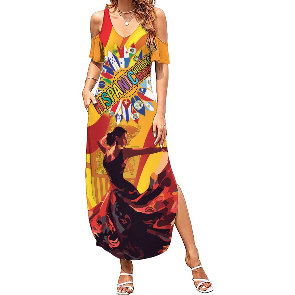 Hispanic Heritage Month Summer Maxi Dress Espana Flamenco - Wonder Print Shop