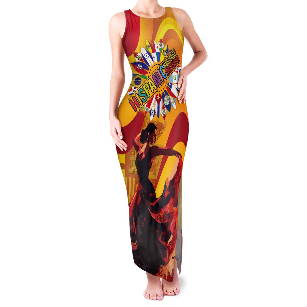 Hispanic Heritage Month Tank Maxi Dress Espana Flamenco - Wonder Print Shop