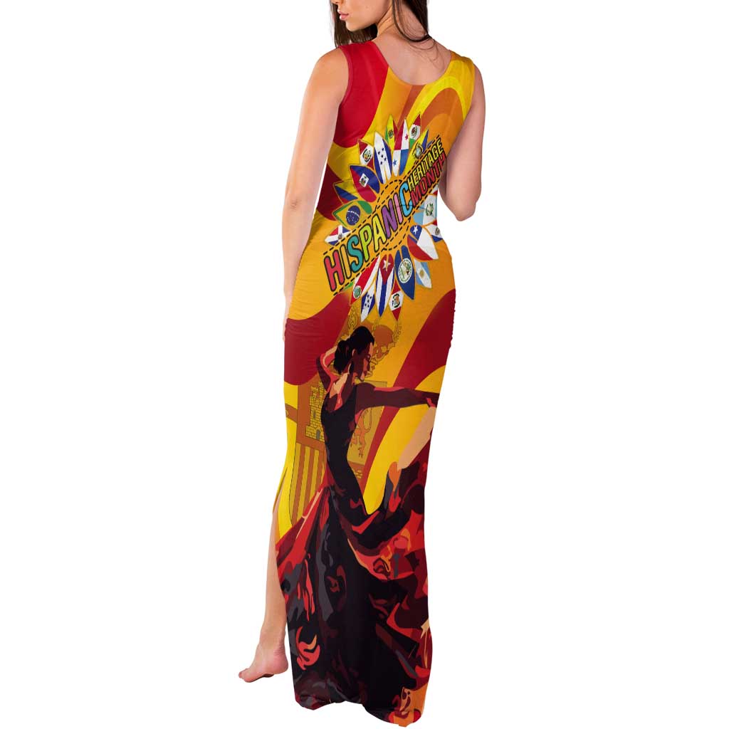 Hispanic Heritage Month Tank Maxi Dress Espana Flamenco - Wonder Print Shop